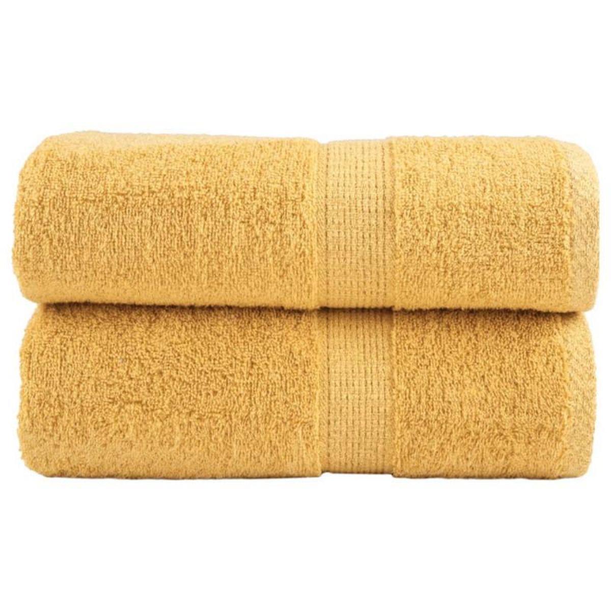 VIDAXL Serviettes d invité de qualité supérieure SOLUND 2 pcs doré