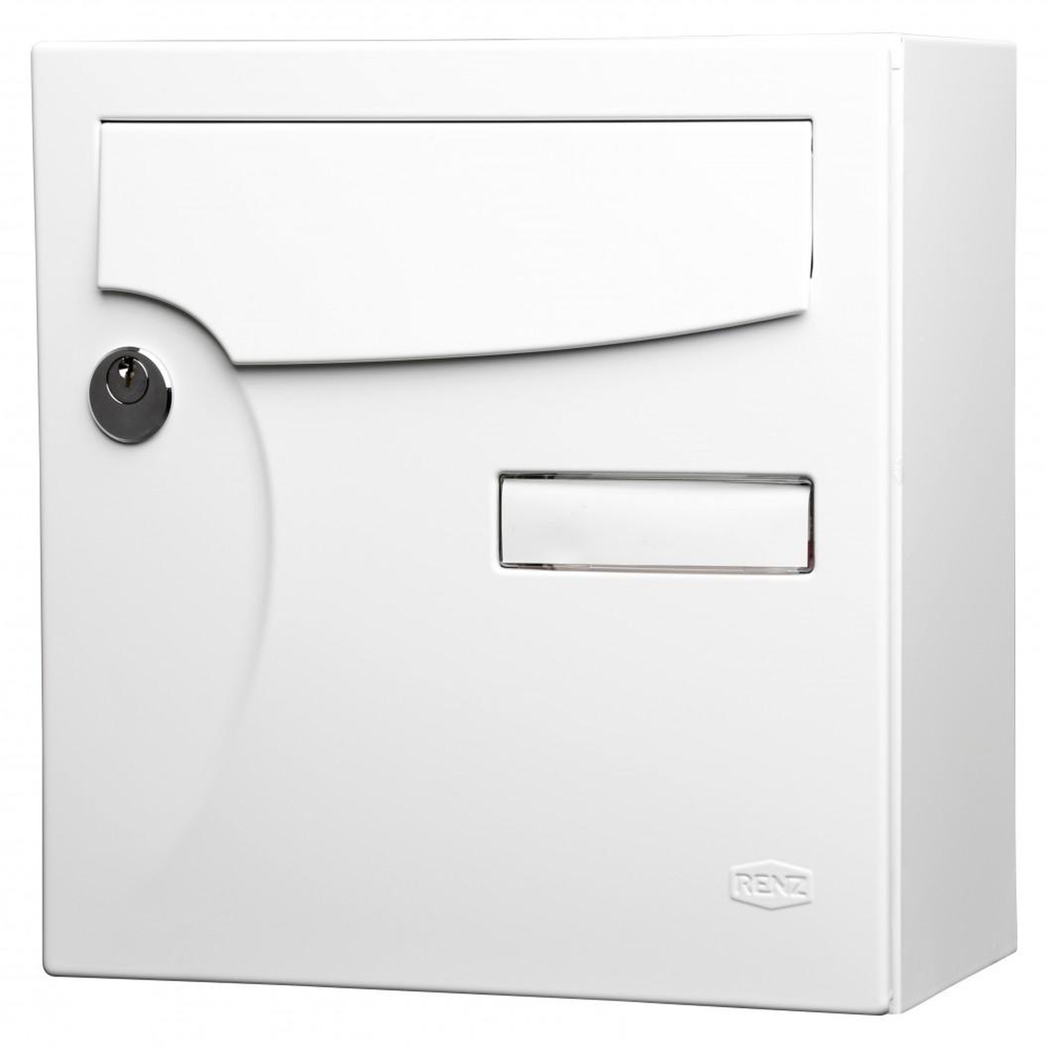 RENZ Boîte aux lettres normalisée 1 porte extérieur RENZ acier blanc brillant