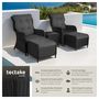 Voir la diapositive 2 : tectake Salon de jardin pour 2 à 4 personnes noir/gris