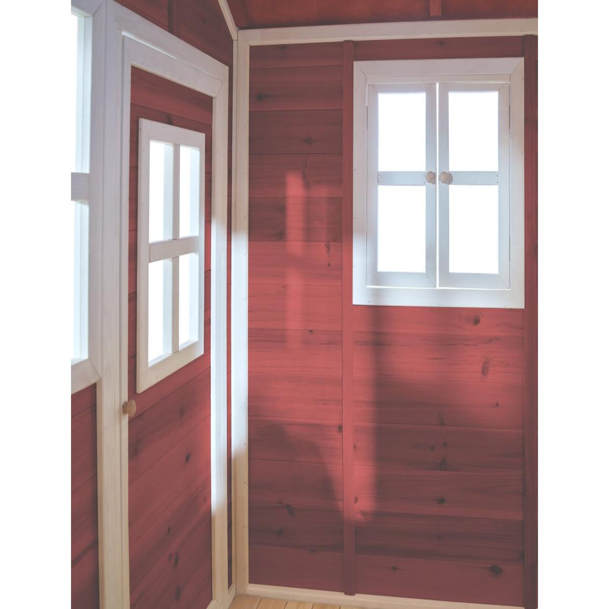 Voir la diapositive 4 : EXIT TOYS Maisonnette en bois pour enfants loft 300 rouge - exit toys