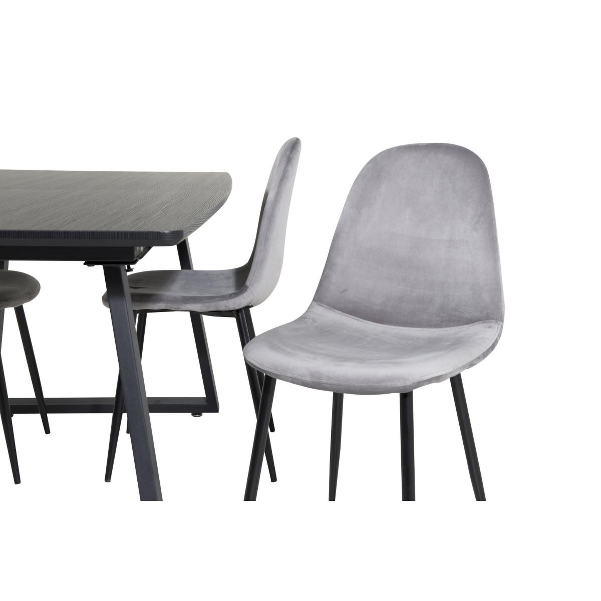Voir la diapositive 4 : Paris Prix Ensemble table à manger extensible & 4 chaises  inca & polar  160-200cm noir & gris