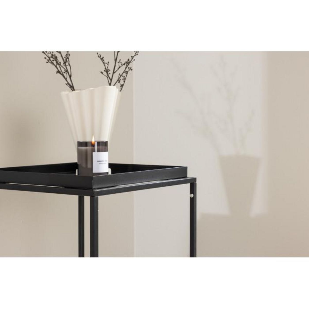 Paris Prix Table d'Appoint en Métal  Porto Alegre  51cm Noir