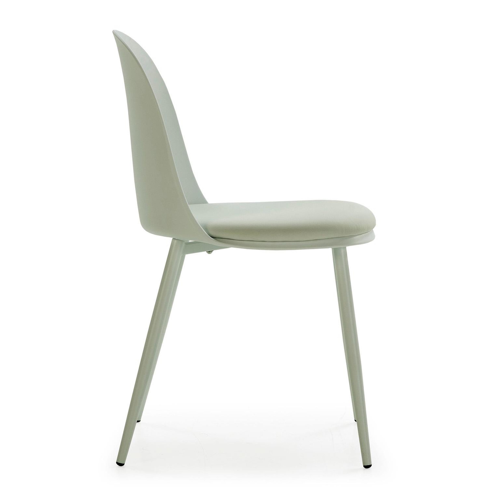 Voir la diapositive 3 : VS VENTA-STOCK Lot de 4 chaises Kana vert, pieds en métal et assise rembourrée