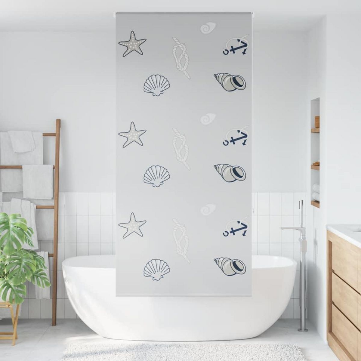 VIDAXL Store enrouleur de douche 110x240 cm largeur du tissu 106 cm
