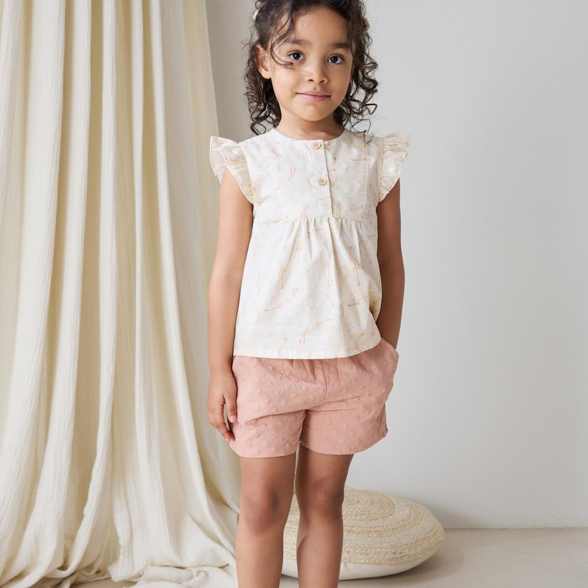 Petit Béguin Blouse enfant en popeline Poésie d'été