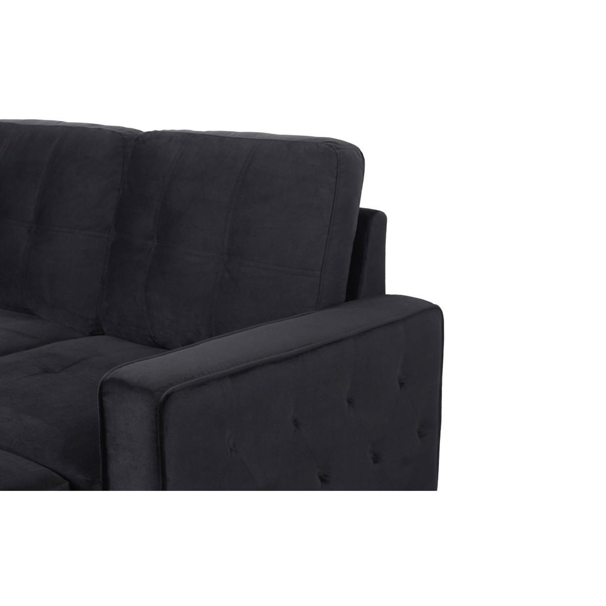 Voir la diapositive 4 : Paris Prix Canapé d'angle convertible  rabano  230cm noir