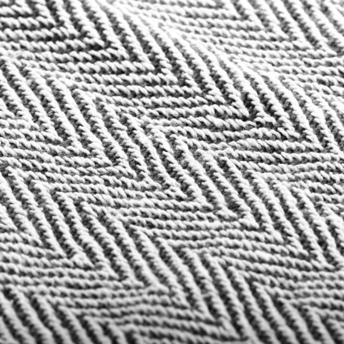 VIDAXL Couverture coton a chevrons 160x210 cm Bleu marine