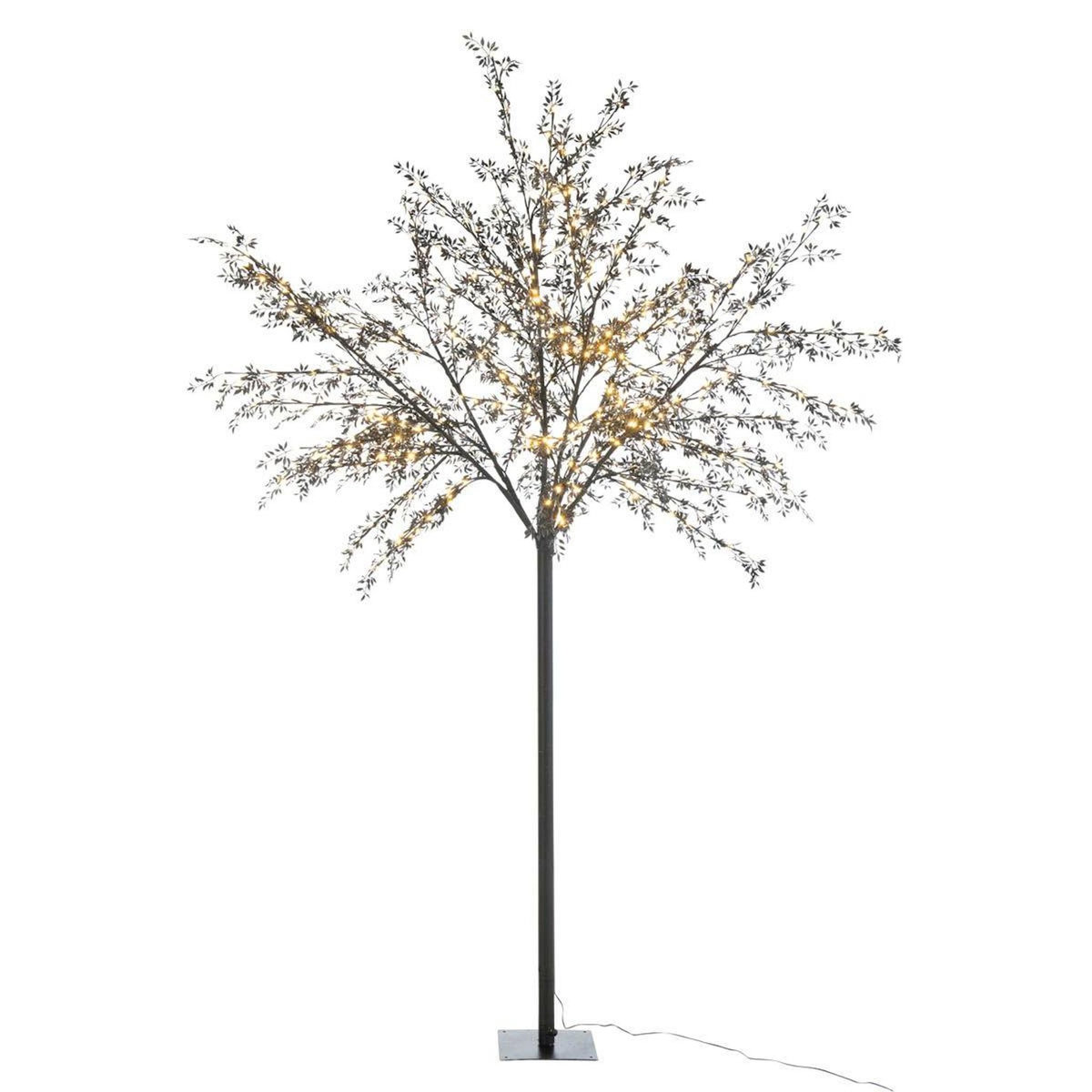 Paris Prix Arbre Décoratif Led  Feuilles Paillettes  250cm Noir