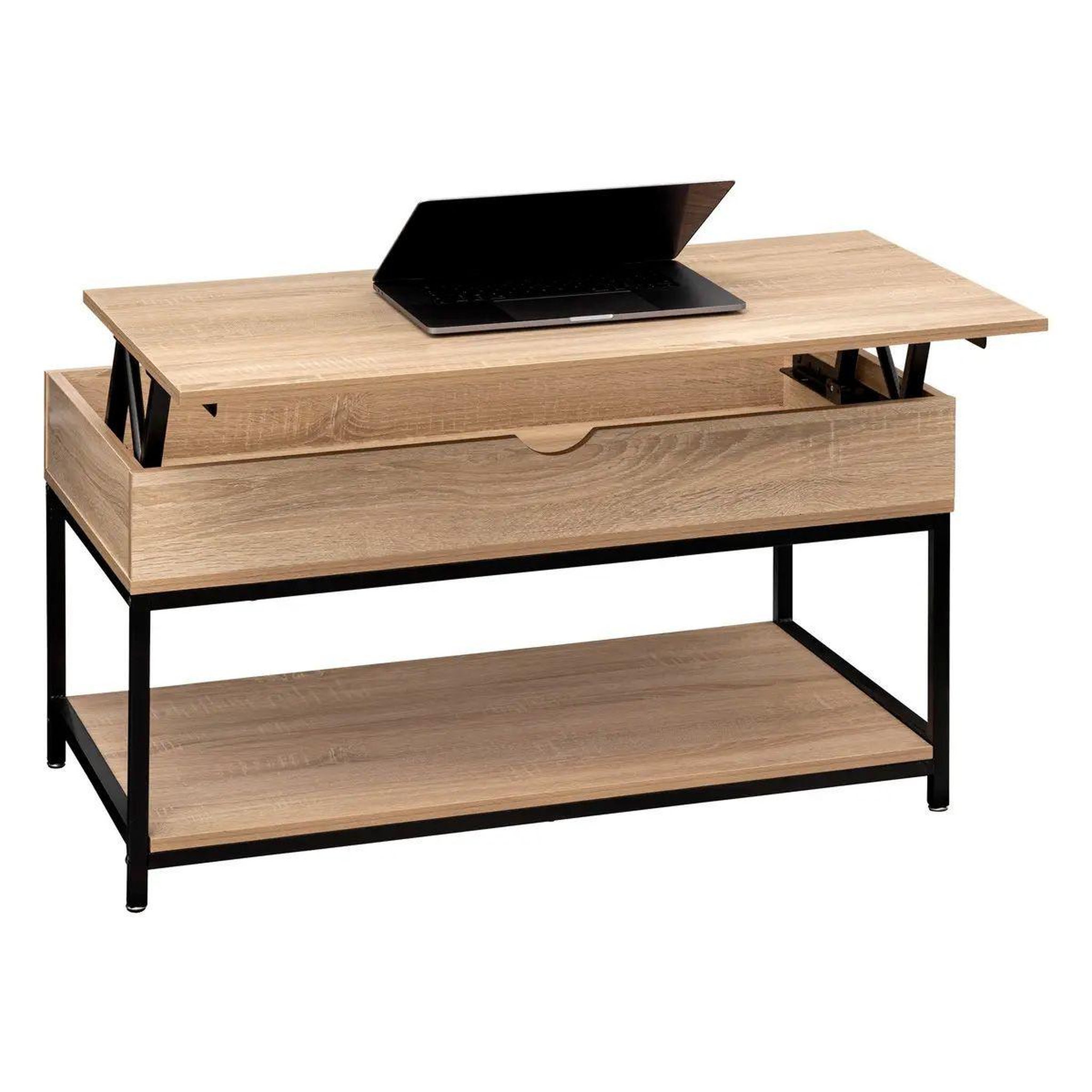Voir la diapositive 6 : FIVE Table basse relevable  aliaj  95cm naturel