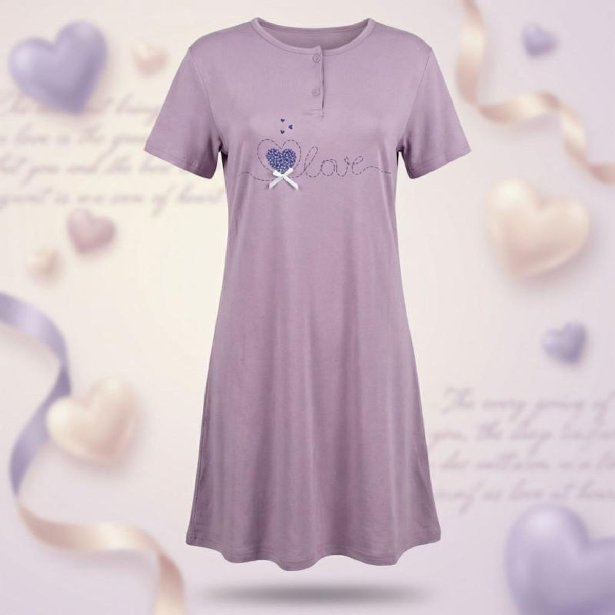 OZABI OZABI Chemise de Nuit Femme Microfibre LOVE Manches Courtes