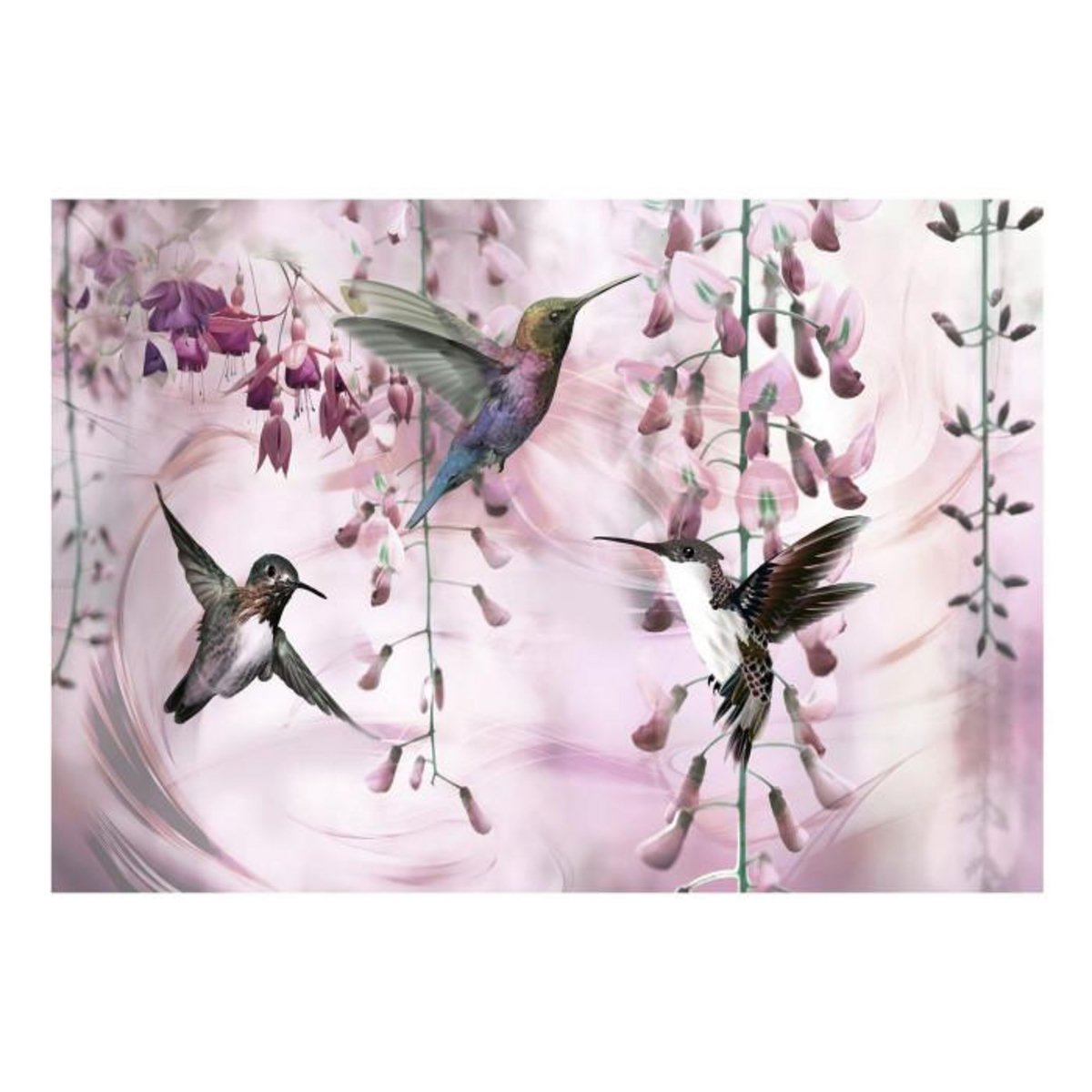 Paris Prix Papier Peint  Flying Hummingbirds Pink