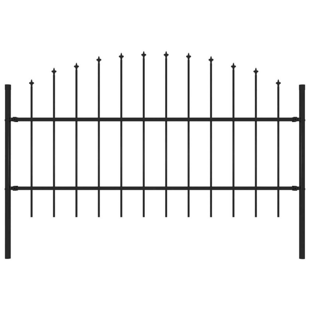 VIDAXL Cloture de jardin avec dessus en forme de lance en acier 181 x 100 cm Noir