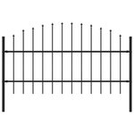 VIDAXL Cloture de jardin avec dessus en forme de lance en acier 181 x 100 cm Noir