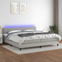Voir la diapositive 1 : VIDAXL Sommier a lattes de lit matelas LED Gris clair 200x200 cm Tissu