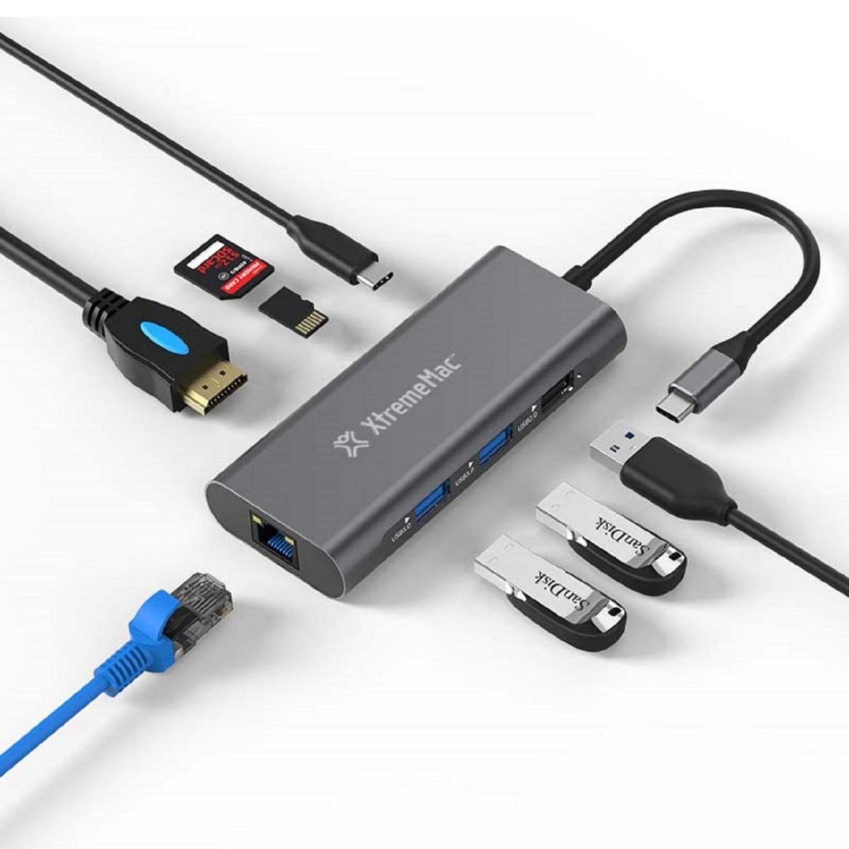 XTREMEMAC Hub USB C USB-C 8 en 1