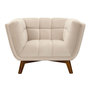 Voir la diapositive 1 : Rendez vous déco Fauteuil en velours beige capitonné-Mona