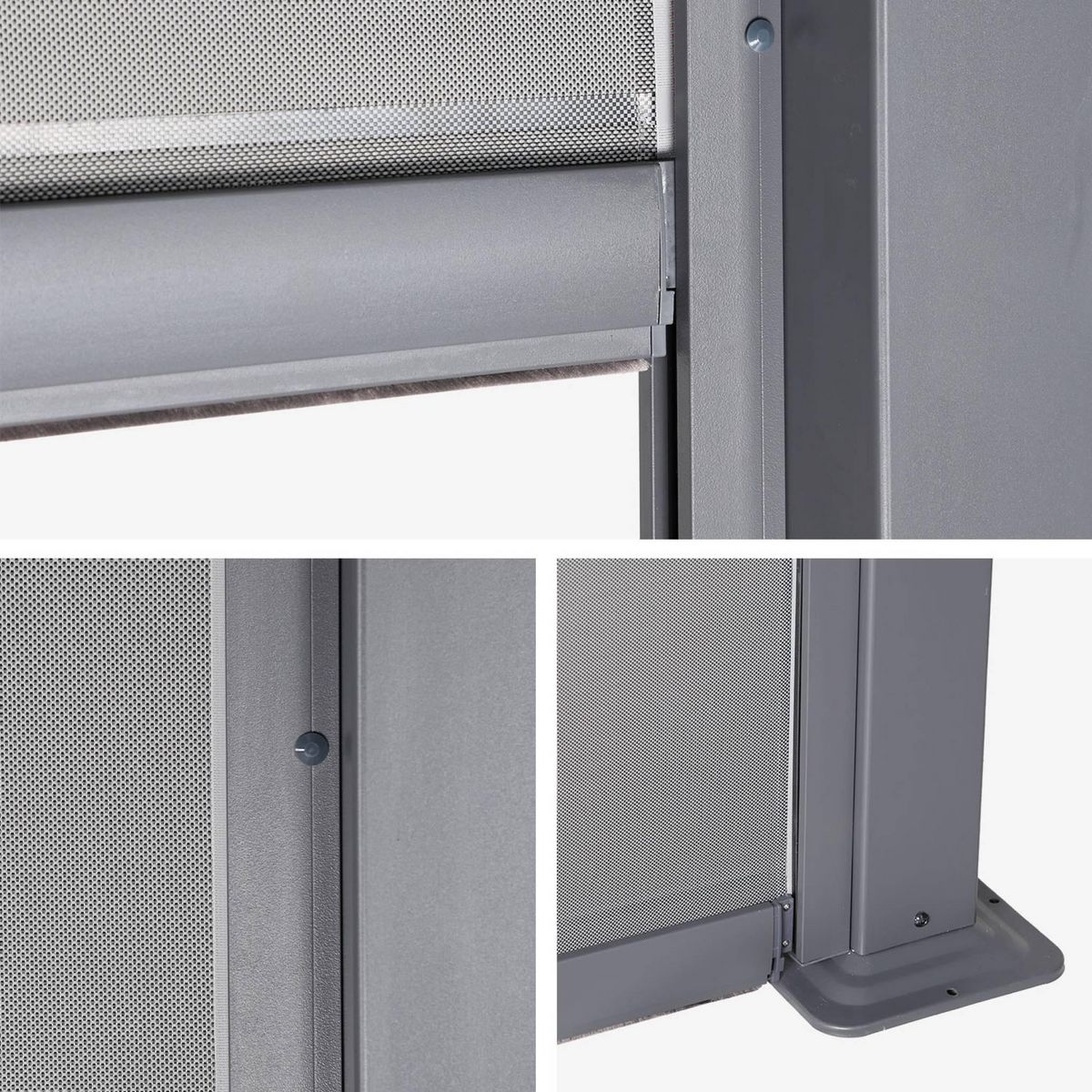 SWEEEK Pergola bioclimatique aluminium et acier 3x3m lames orientables + store 3m PALACE anthracite