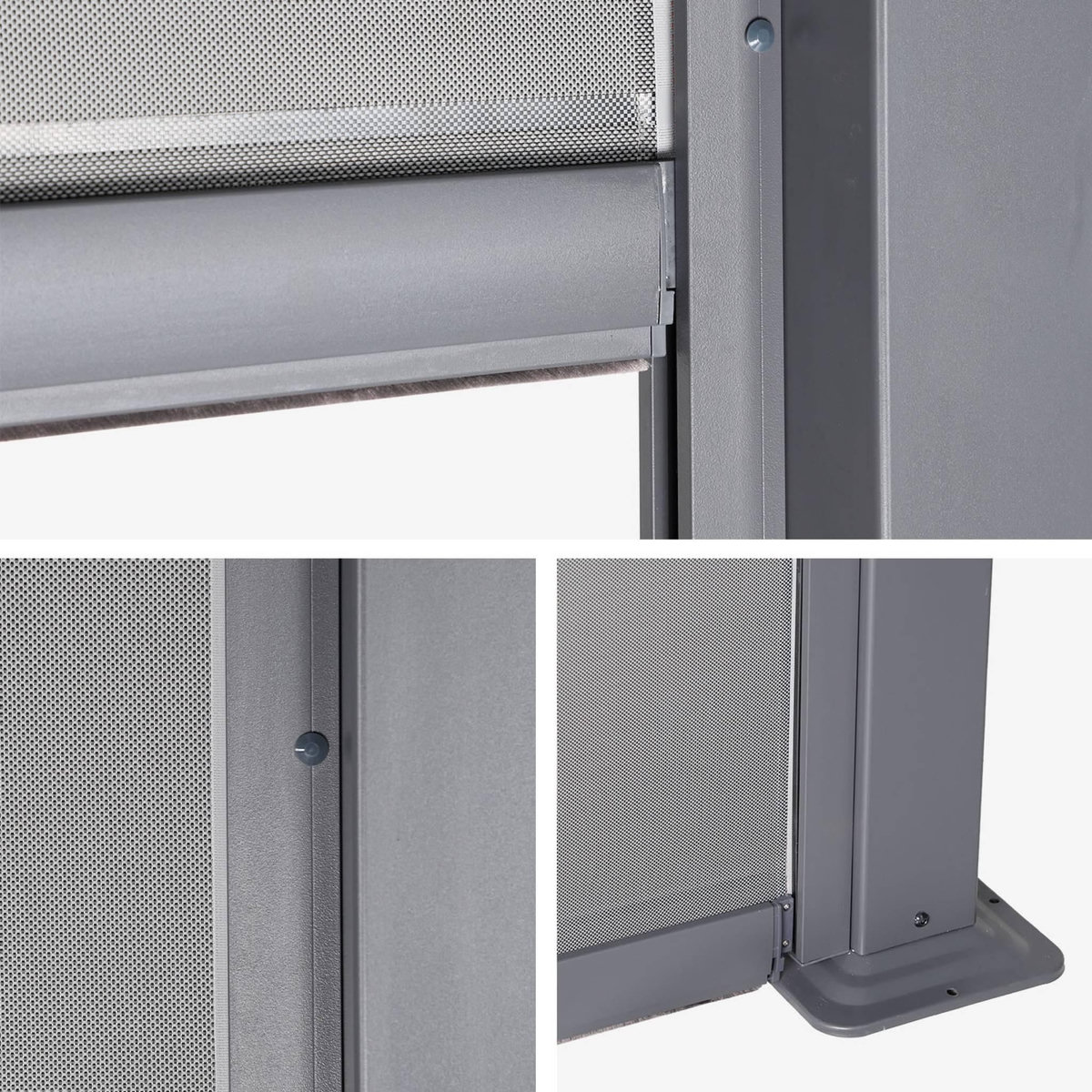 SWEEEK Pergola bioclimatique aluminium et acier 3x3m lames orientables + store 3m PALACE anthracite