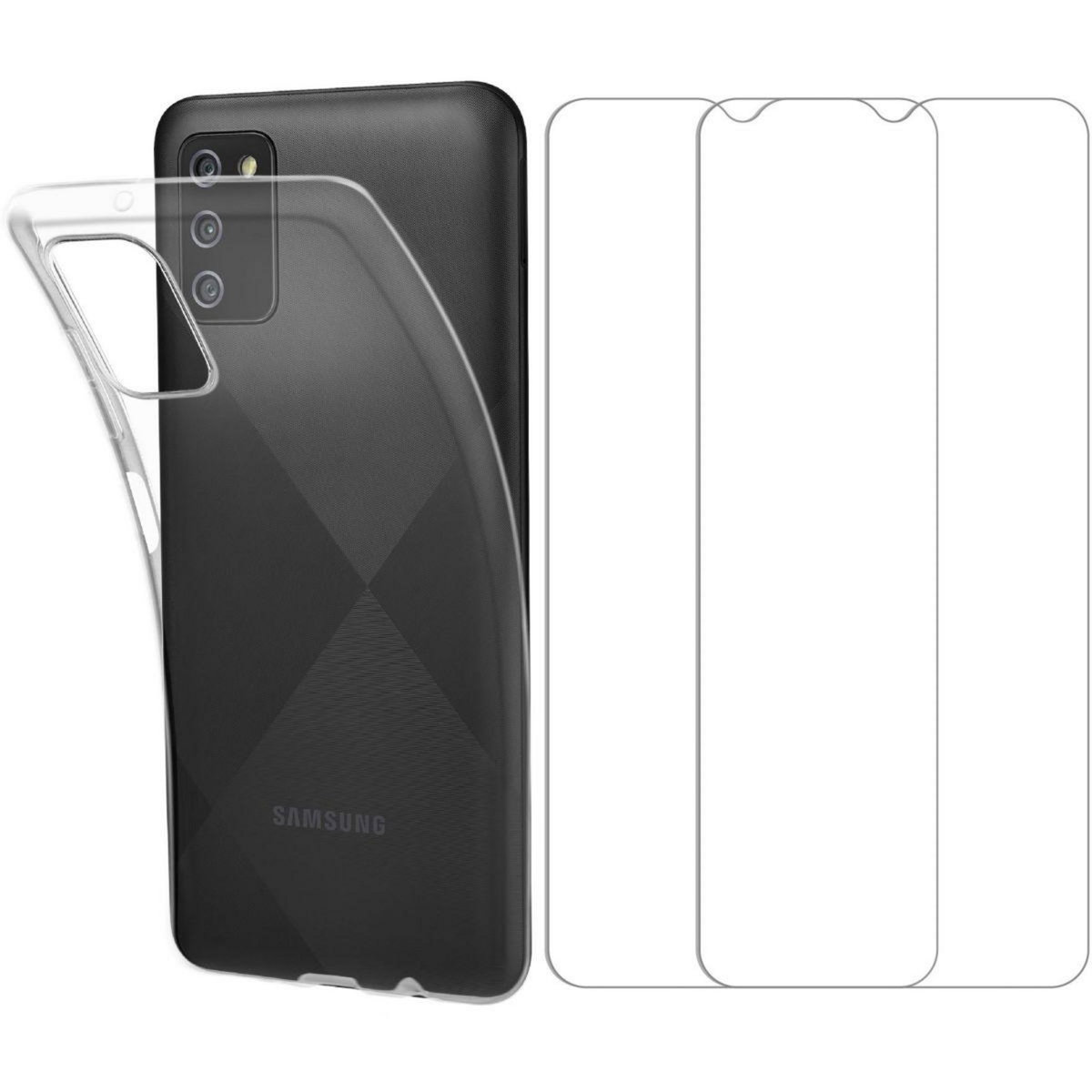 ESSENTIEL B Pack Samsung A03s Coque + Verre trempé x2