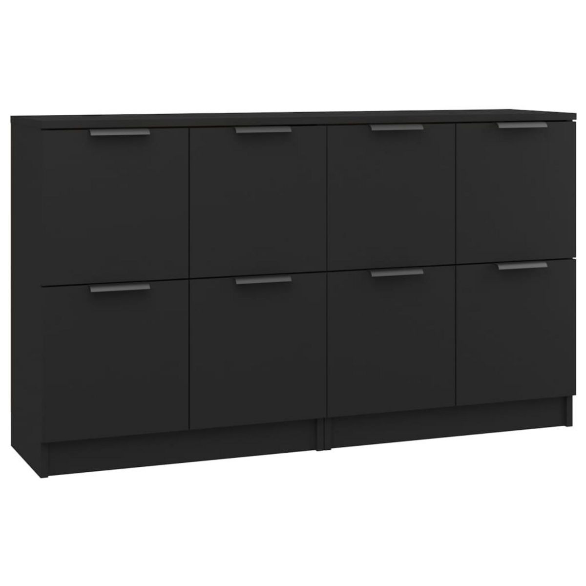 VIDAXL Buffets 2 pcs Noir 60x30x70 cm Bois d'ingenierie