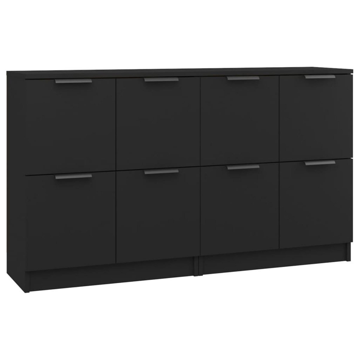 VIDAXL Buffets 2 pcs Noir 60x30x70 cm Bois d'ingenierie