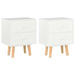 VIDAXL Tables de chevet 2 pcs Blanc 40 x 30 x 50 cm Pin massif