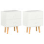 Voir la diapositive 1 : VIDAXL Tables de chevet 2 pcs Blanc 40 x 30 x 50 cm Pin massif