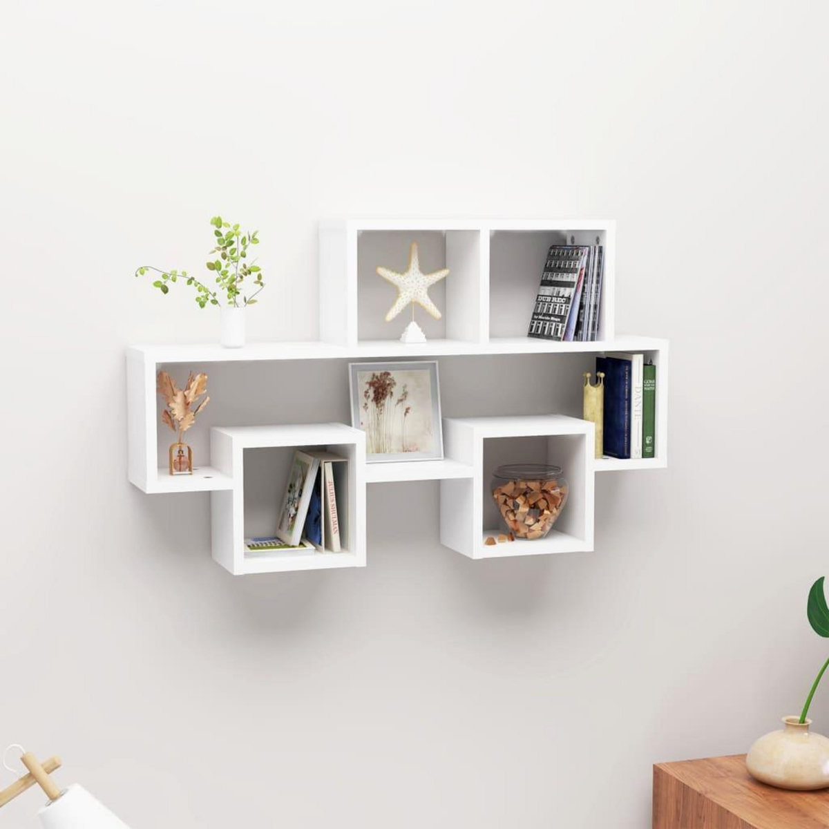 VIDAXL Etagere murale forme d'auto Blanc 82x15x51 cm Bois d'ingenierie