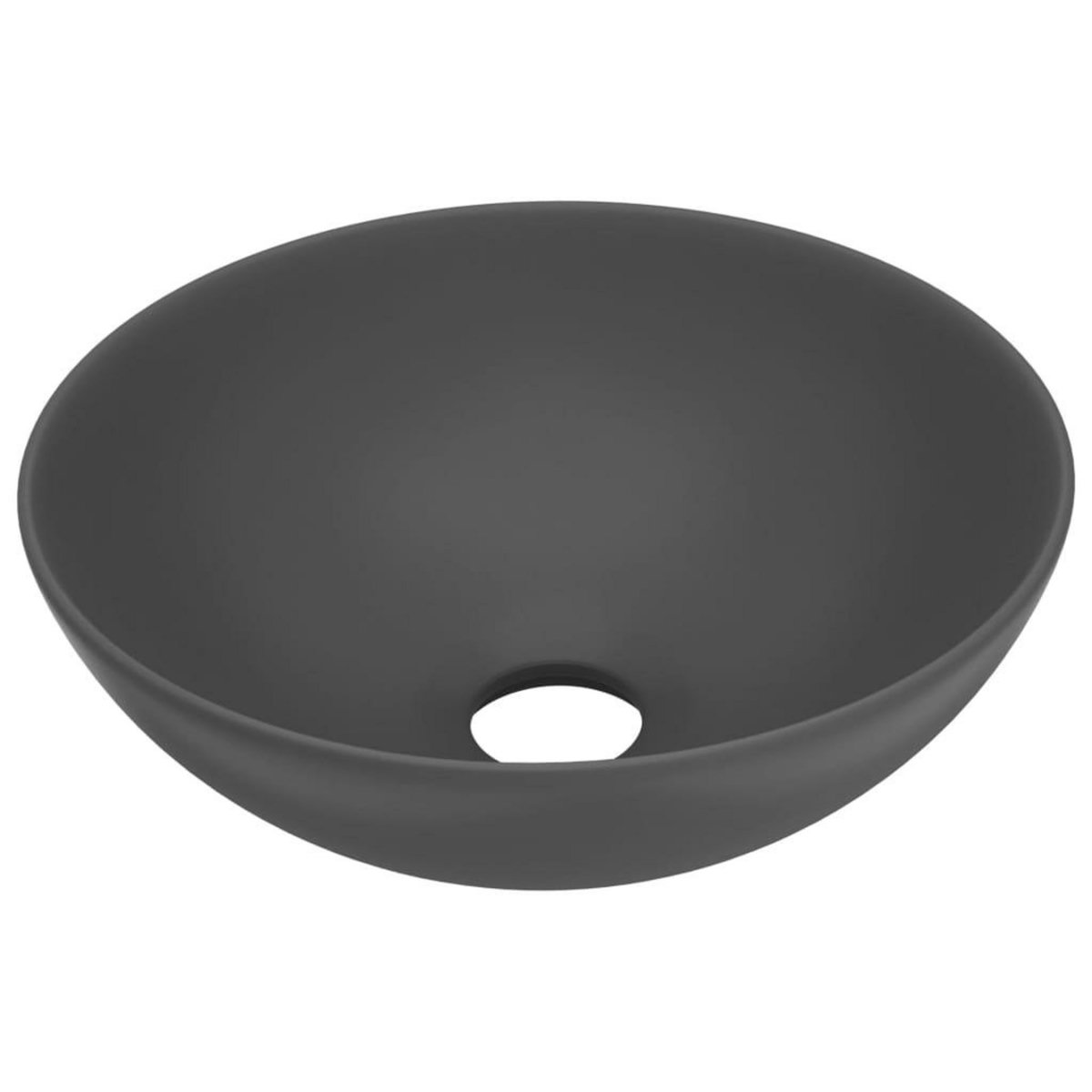 VIDAXL Lavabo de salle de bain Ceramique Gris fonce Rond