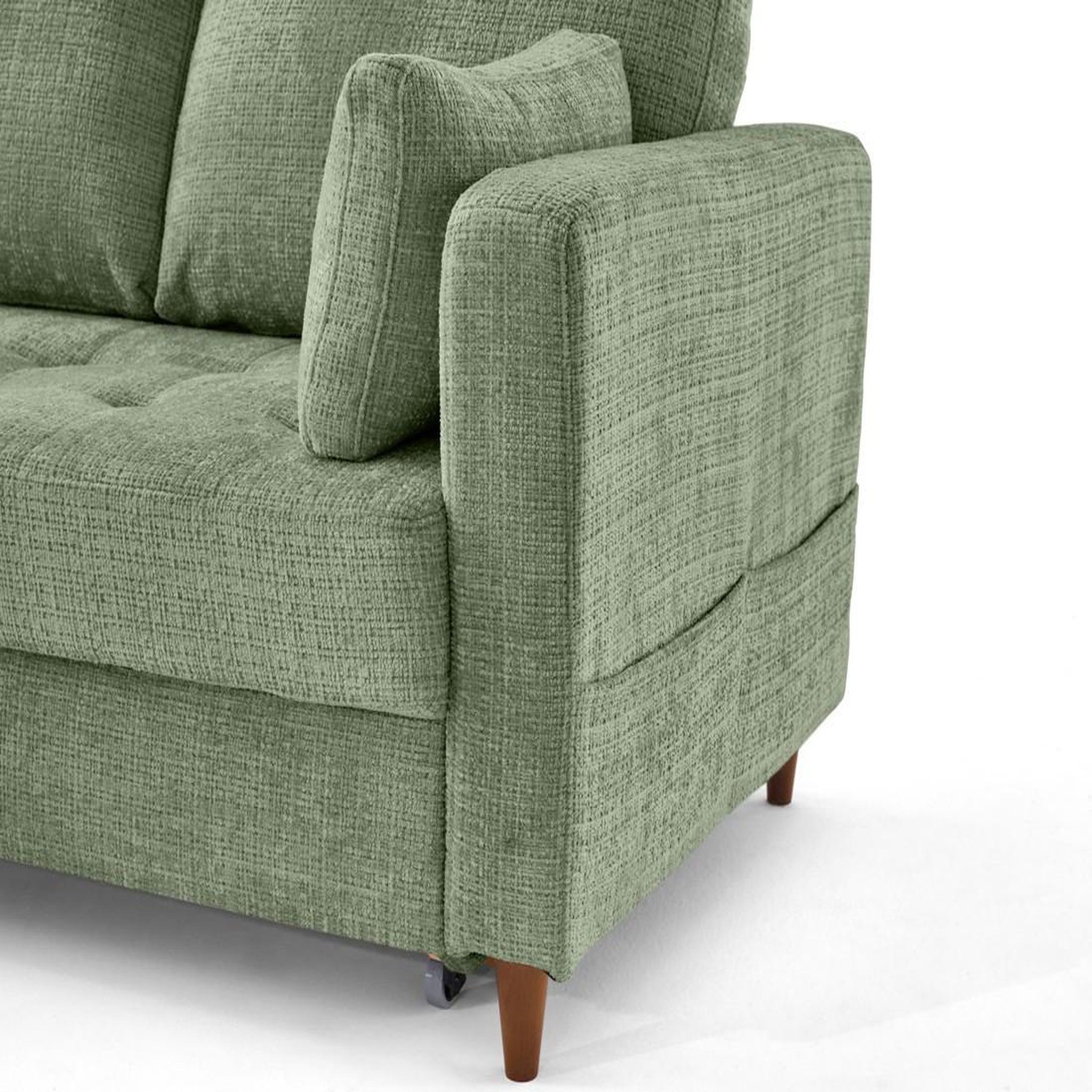 Voir la diapositive 6 : BEST MOBILIER Anna - canapé d'angle gauche 5 places convertible en velours texturé