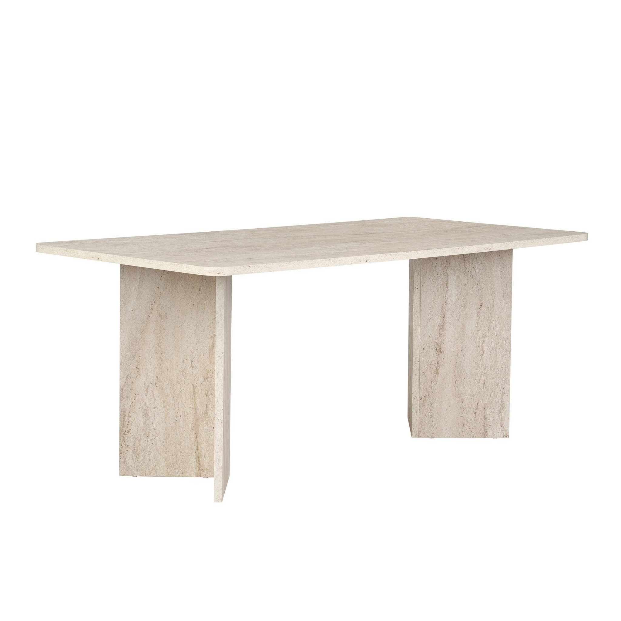 Voir la diapositive 4 : Habitat et Jardin Table à manger en bois  linza  180 x 90 x 75 cm - travertin