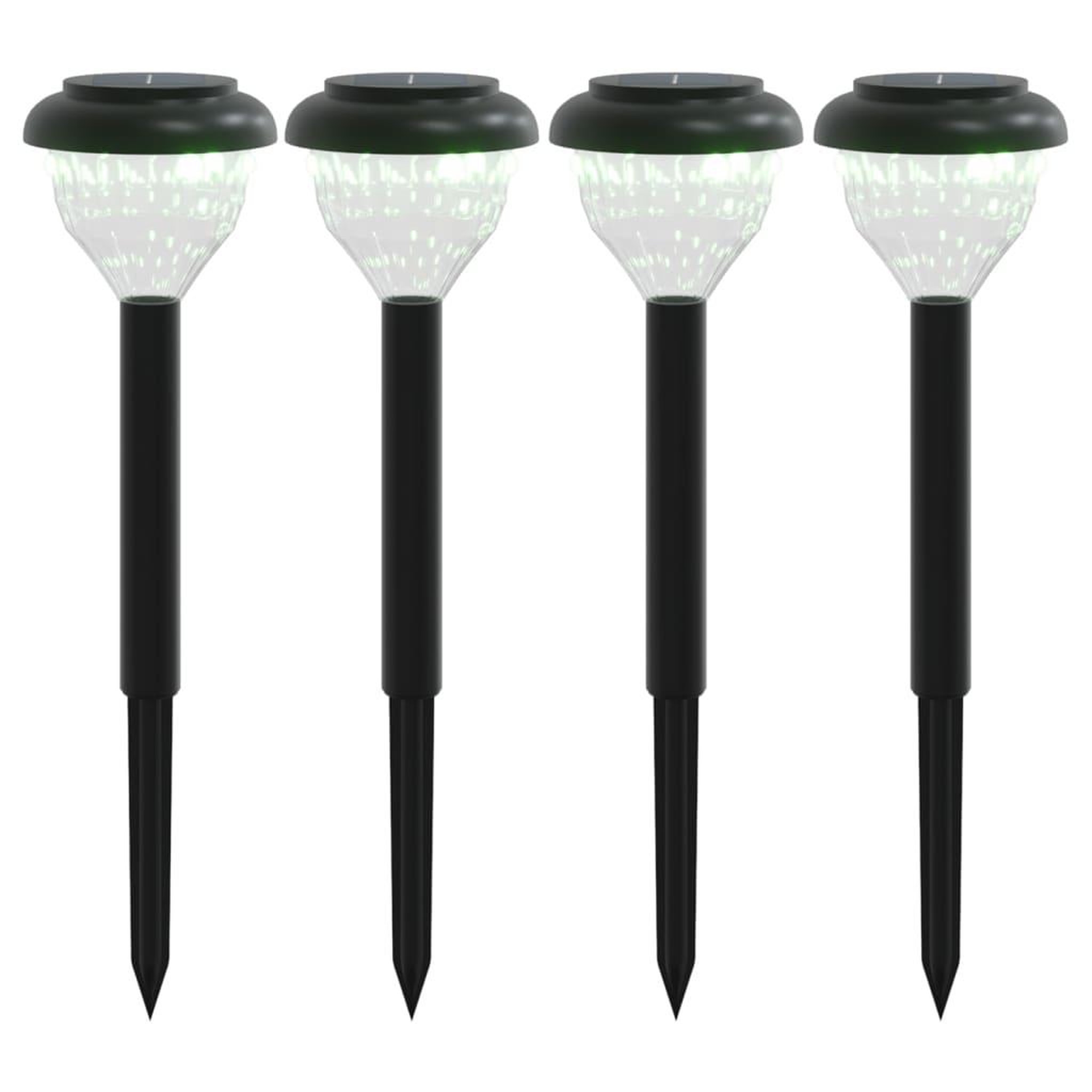 Voir la diapositive 2 : VIDAXL Lampes solaires d'allees et piquets de sol 4pcs blanc chaud RVB