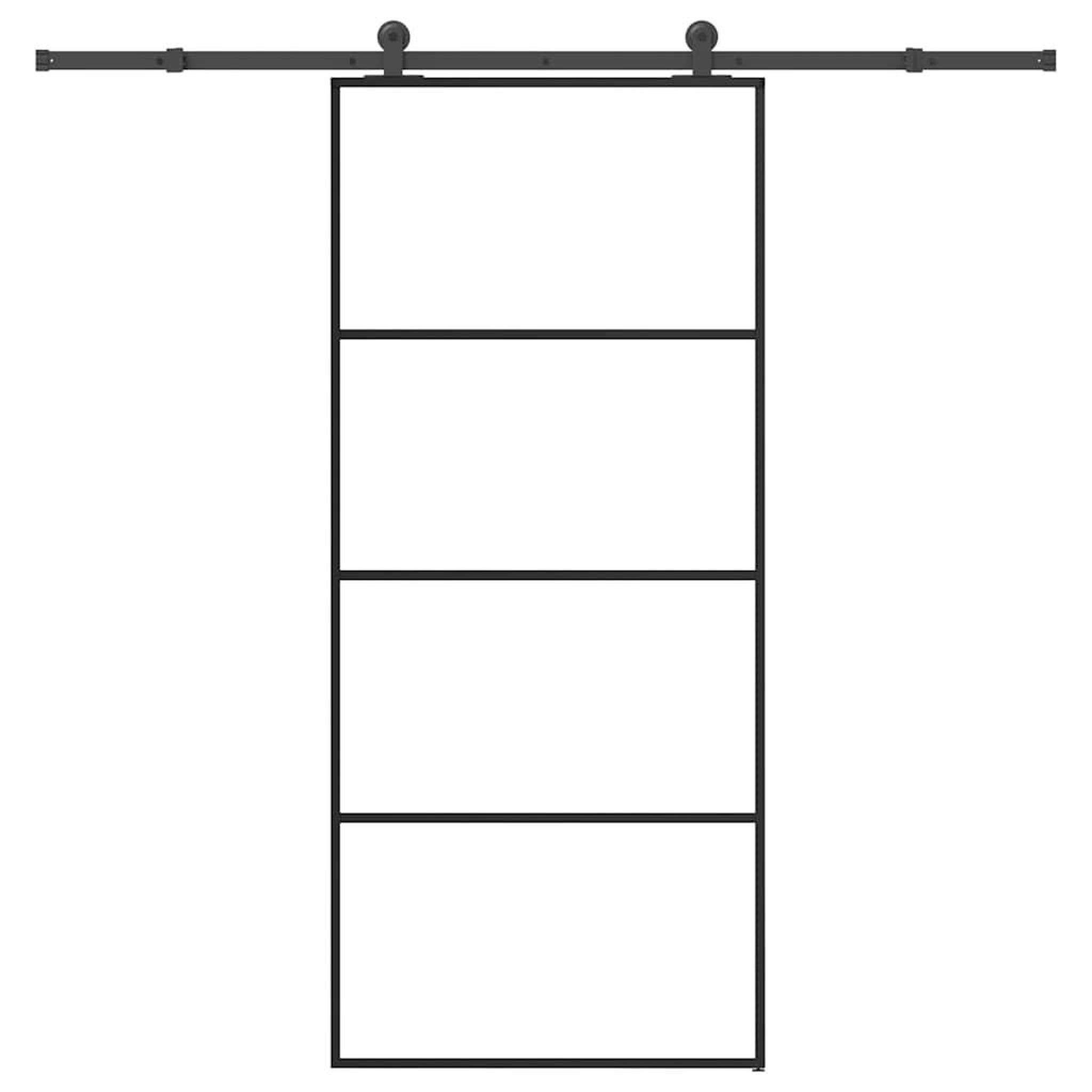 VIDAXL Porte coulissante avec kit de quincaillerie 90x205 cm Verre ESG