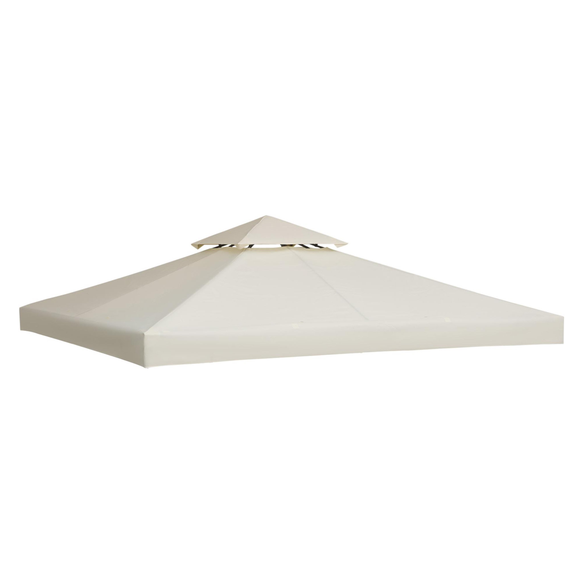 HOMCOM Toile de toit de rechange pour pavillon tonnelle tente 3x3m crème