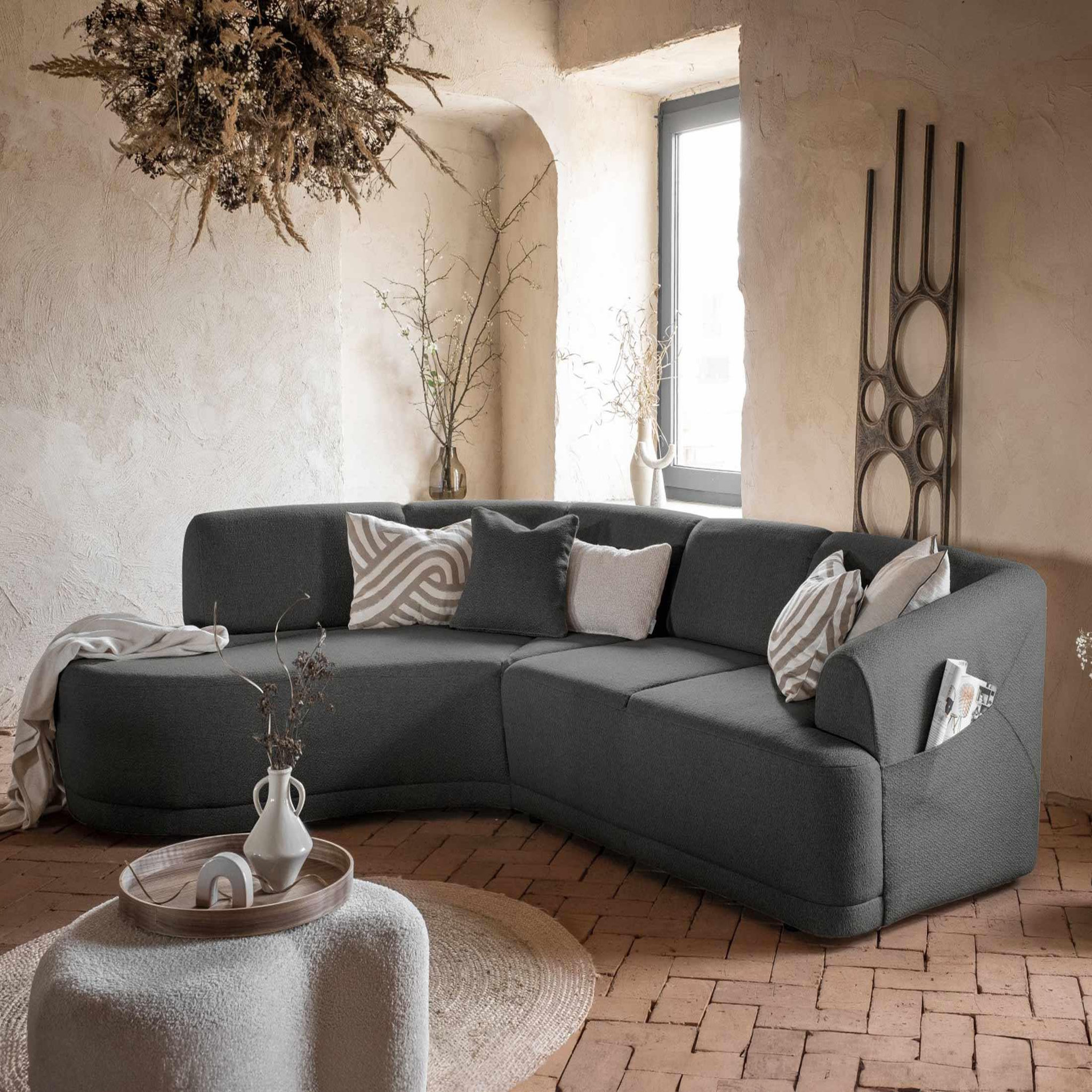 Voir la diapositive 2 : BEST MOBILIER Siena - canapé d'angle gauche - 5 places - en tissu
