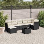 VIDAXL Salon de jardin 8 pcs avec coussins noir resine tressee