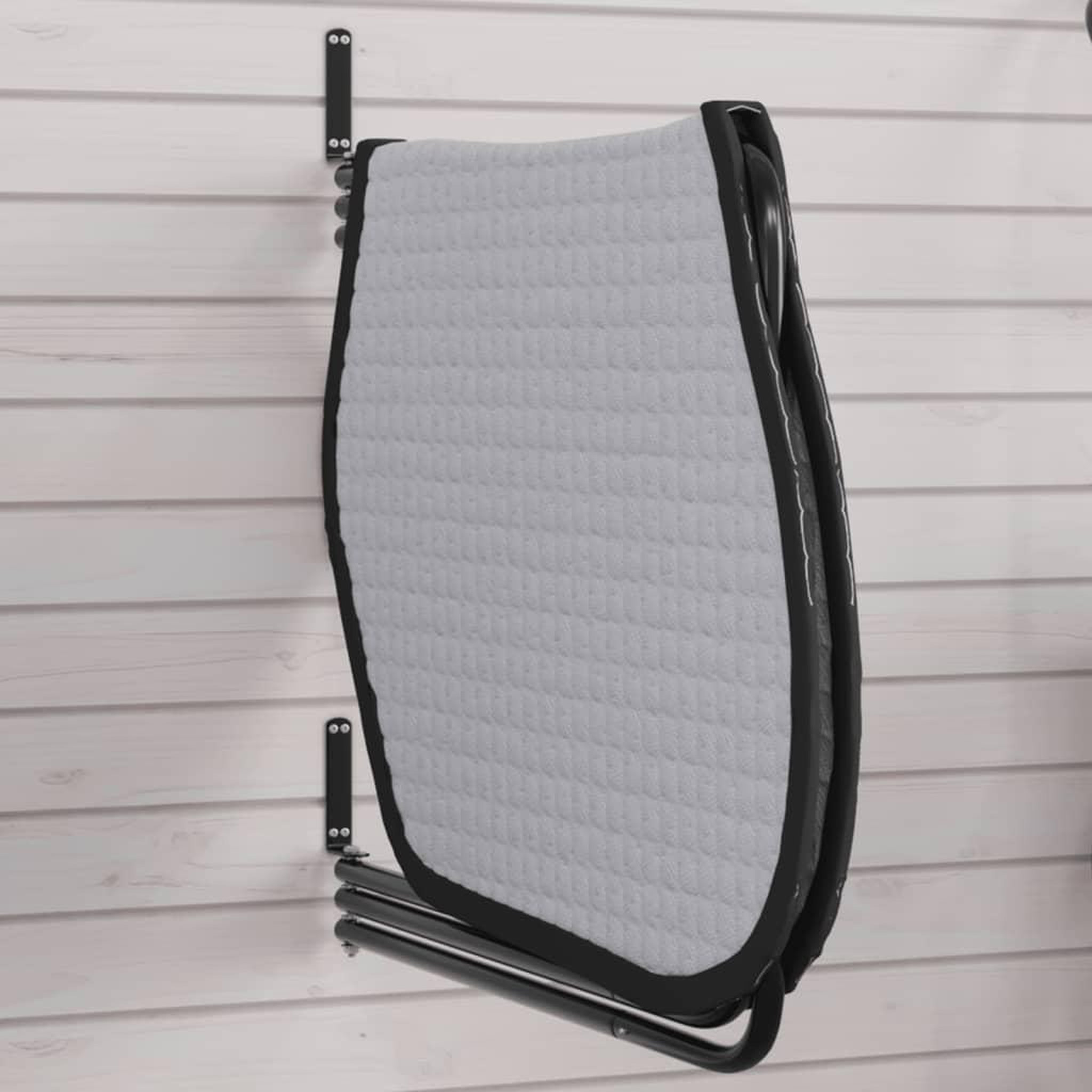 VIDAXL Support de tapis de selle 3 bras noir fer