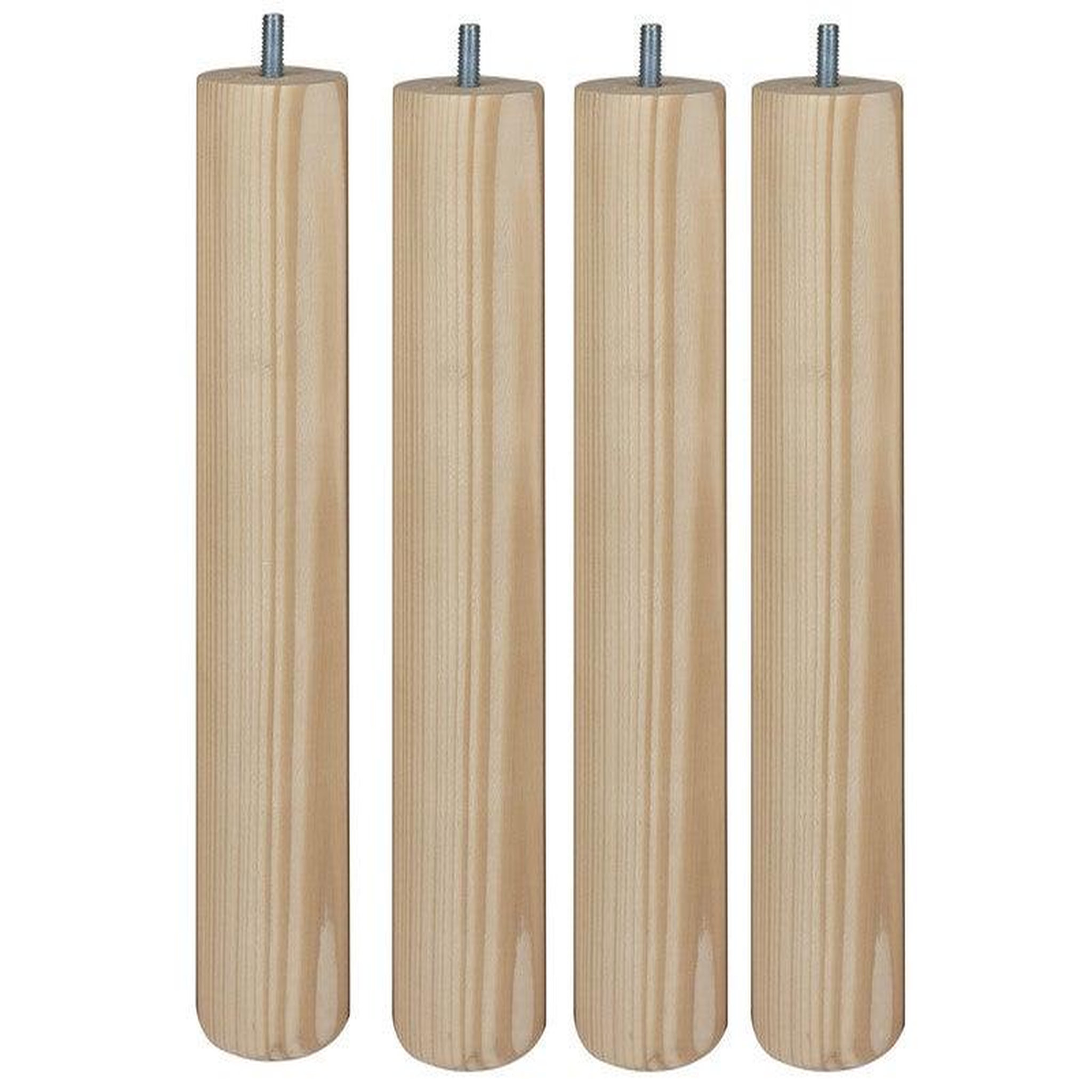 CIME Lot De 4 Pieds De Lit/Sommier Cylindrique 25Cm Hêtre/Beige