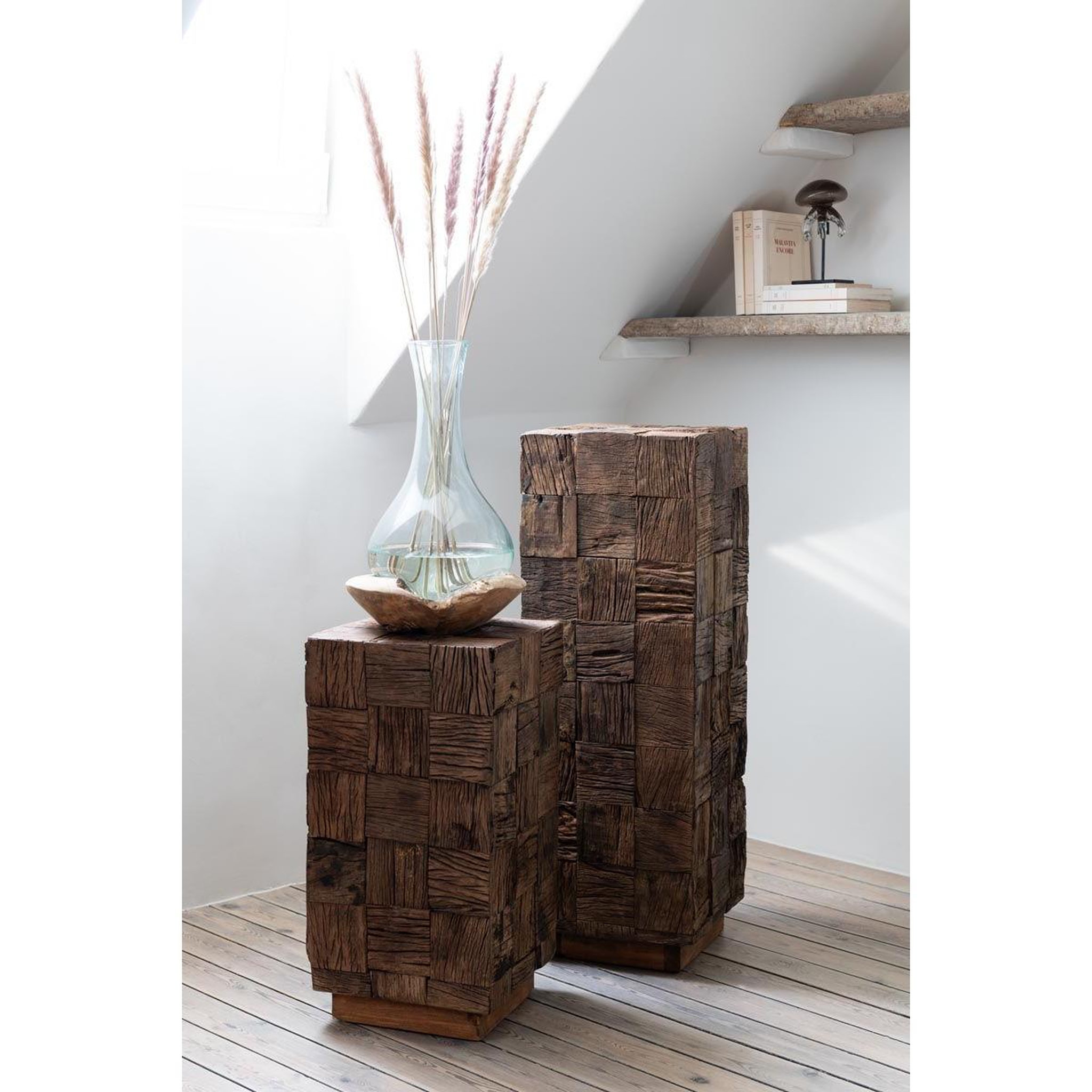 Voir la diapositive 6 : J-LINE Sellette déco en bois  evasion  90cm marron