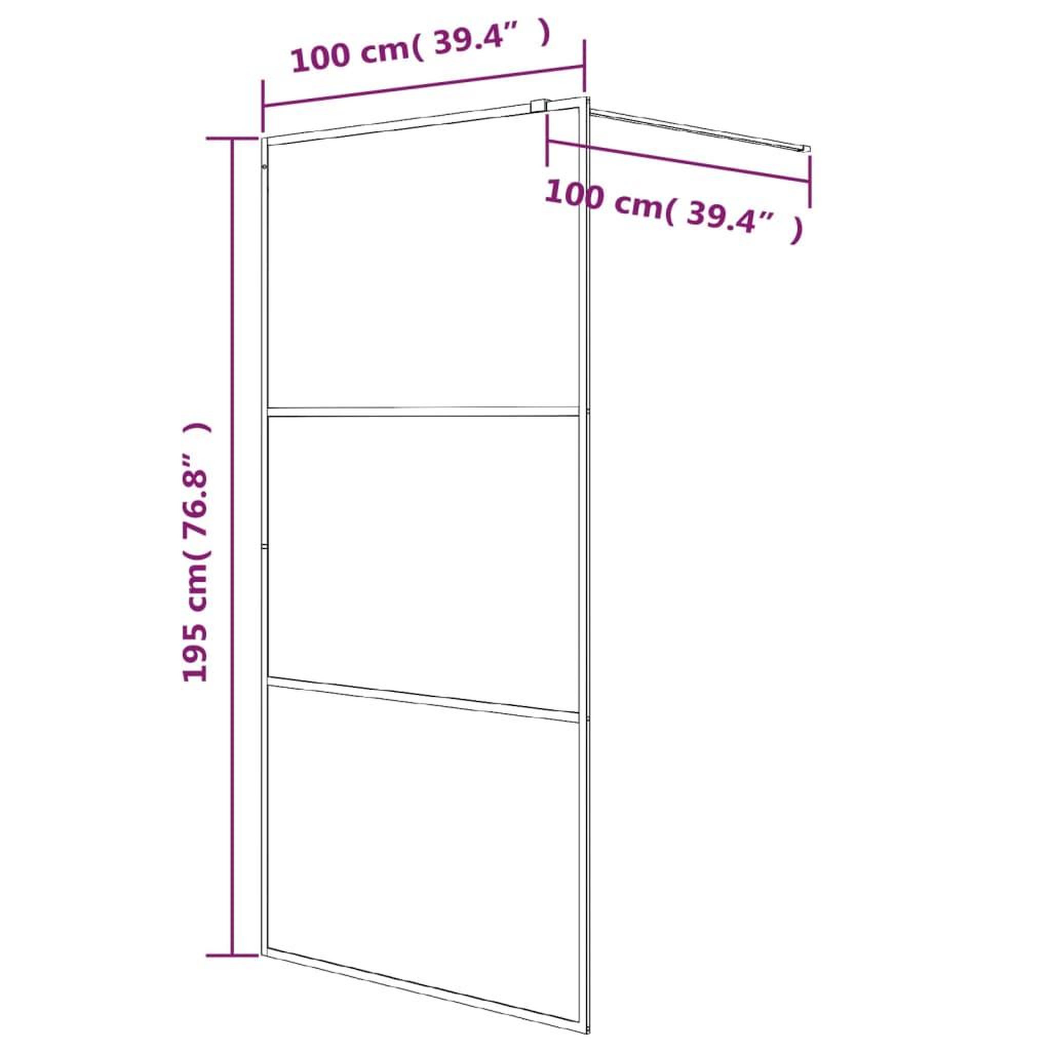 Voir la diapositive 6 : VIDAXL Paroi de douche Noir 100x195 cm Verre ESG depoli