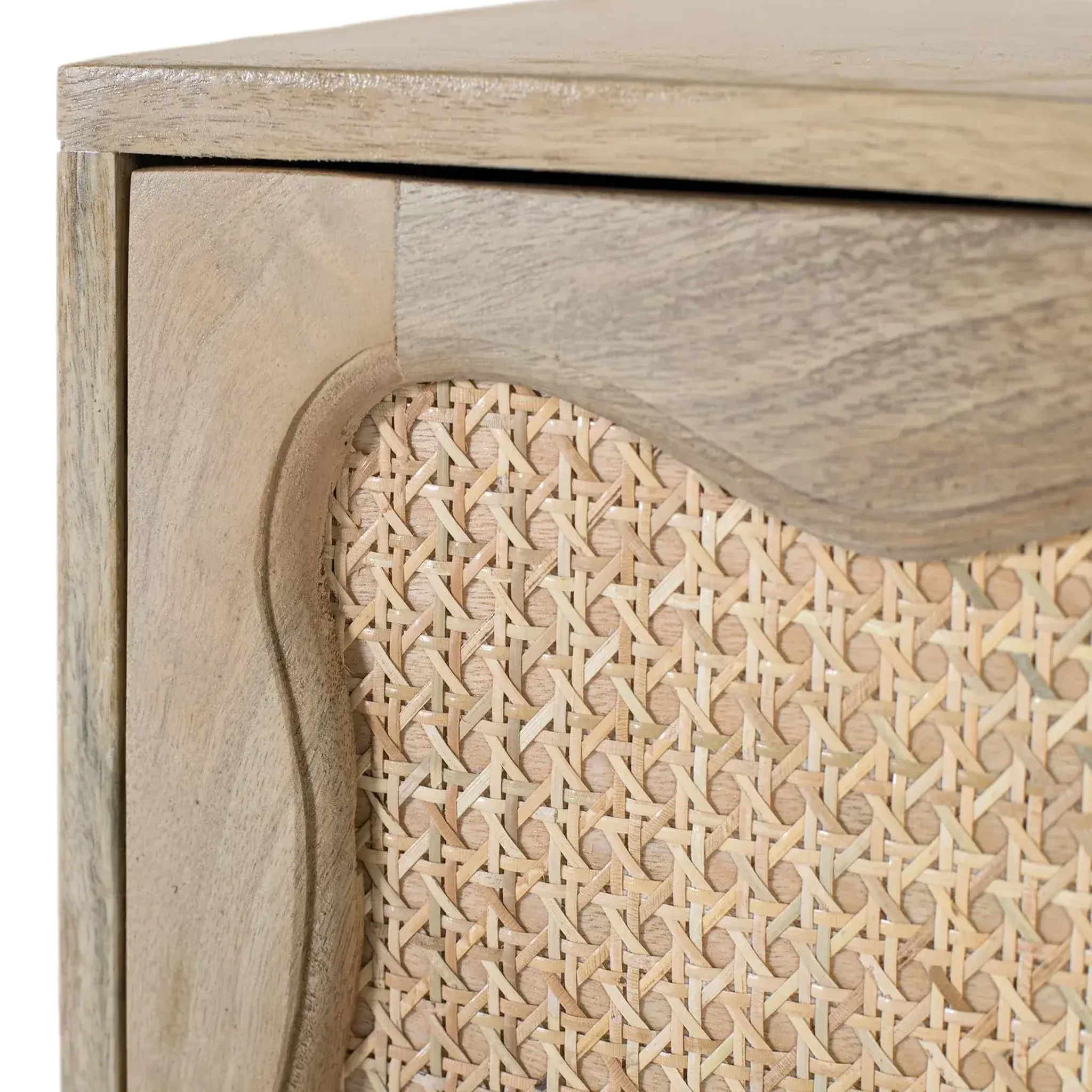 Voir la diapositive 4 : GINER Y COLOMER SL Table de chevet en bois de manguier 60 cm style boho méditerranéen