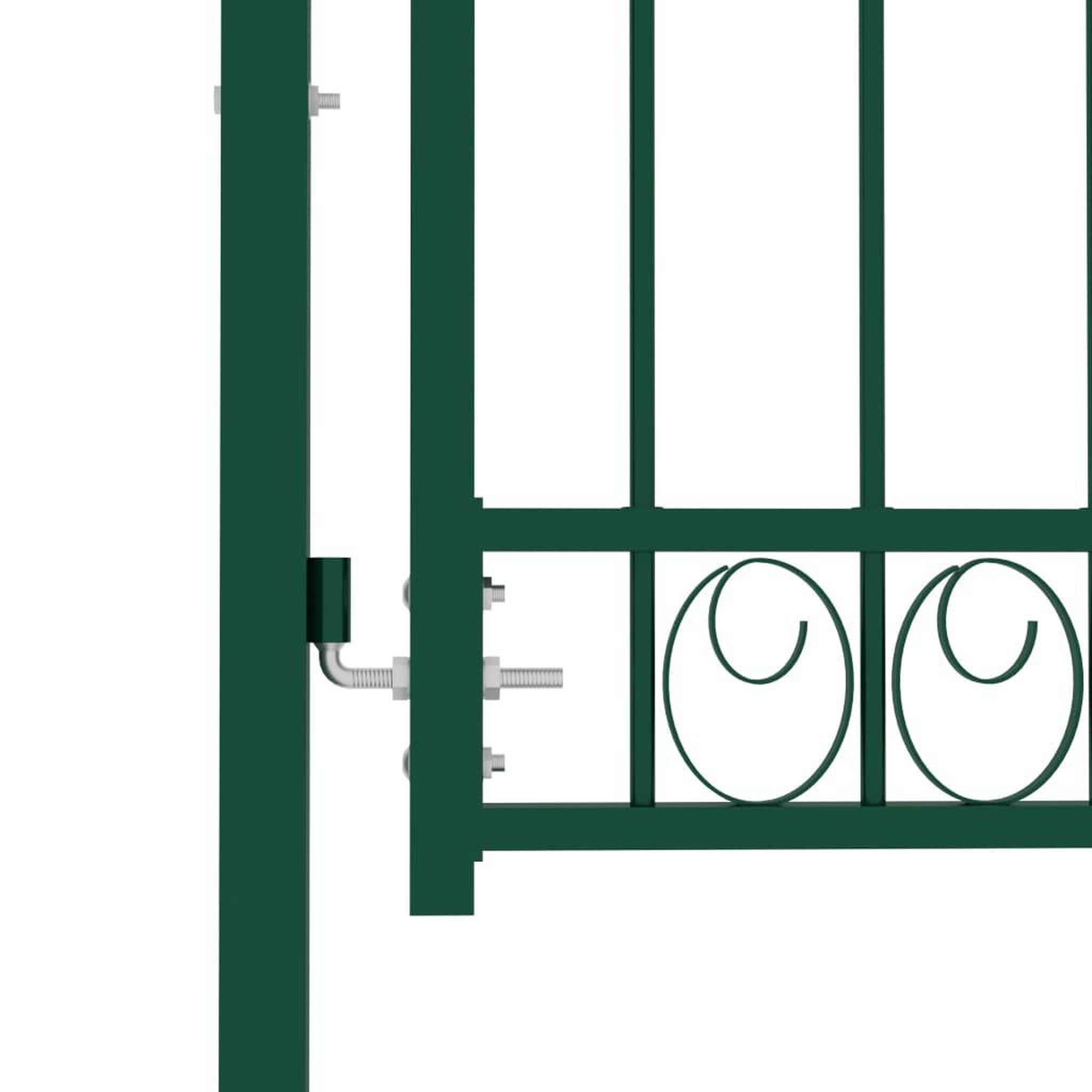 Voir la diapositive 4 : VIDAXL Portail de cloture avec pointes Acier 100x100 cm Vert