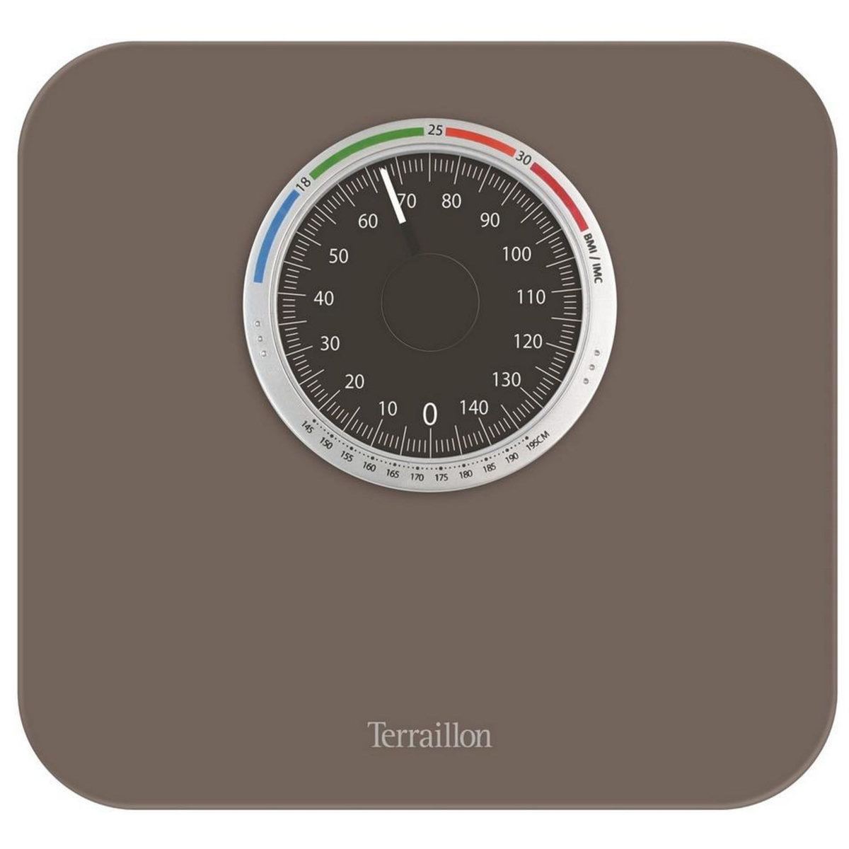 Terraillon Pèse-personne mécanique avec imc 150kg 1kg taupe - bma73207br