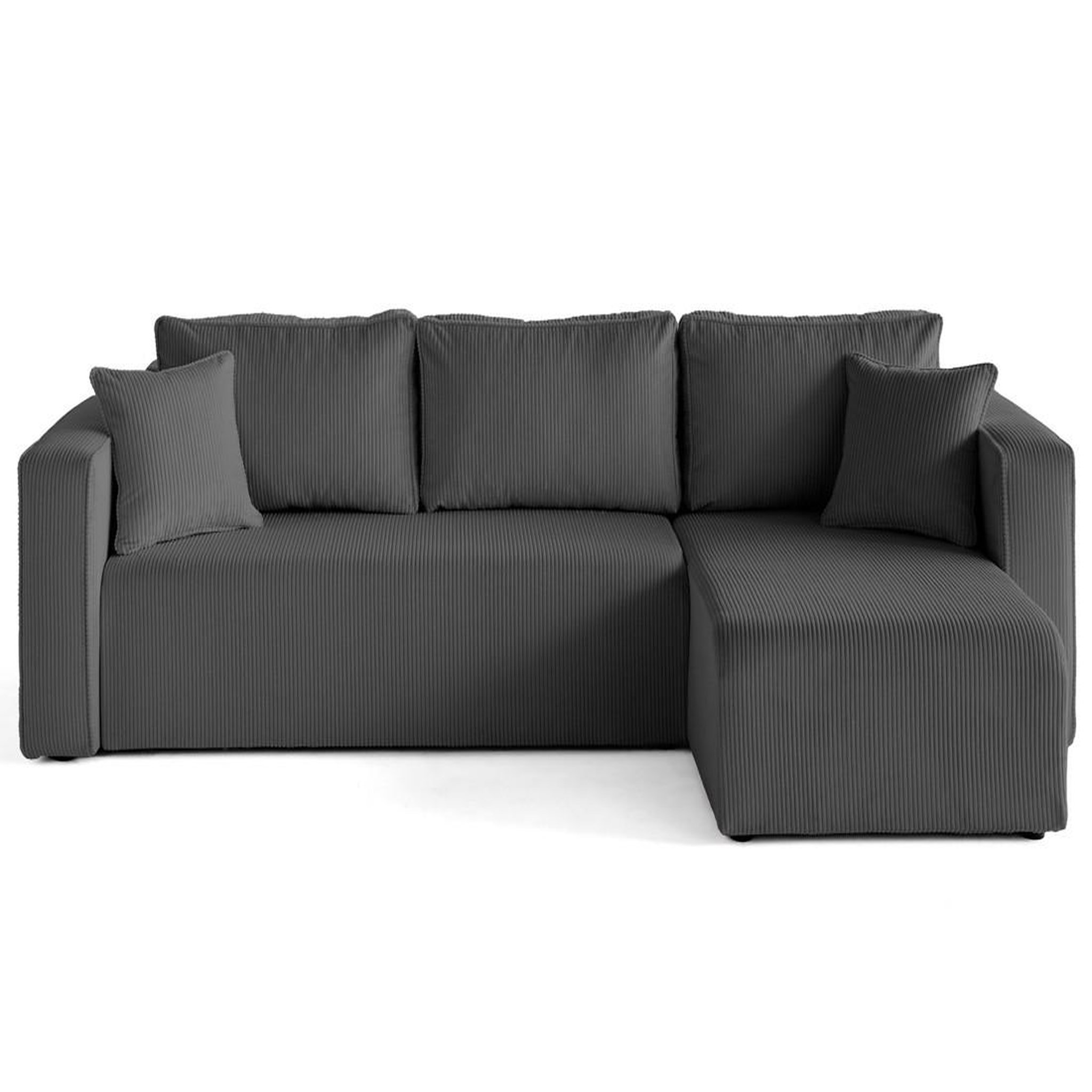 Voir la diapositive 1 : BEST MOBILIER Topaze - canapé d'angle déhoussable réversible 4 places en velours côtelé