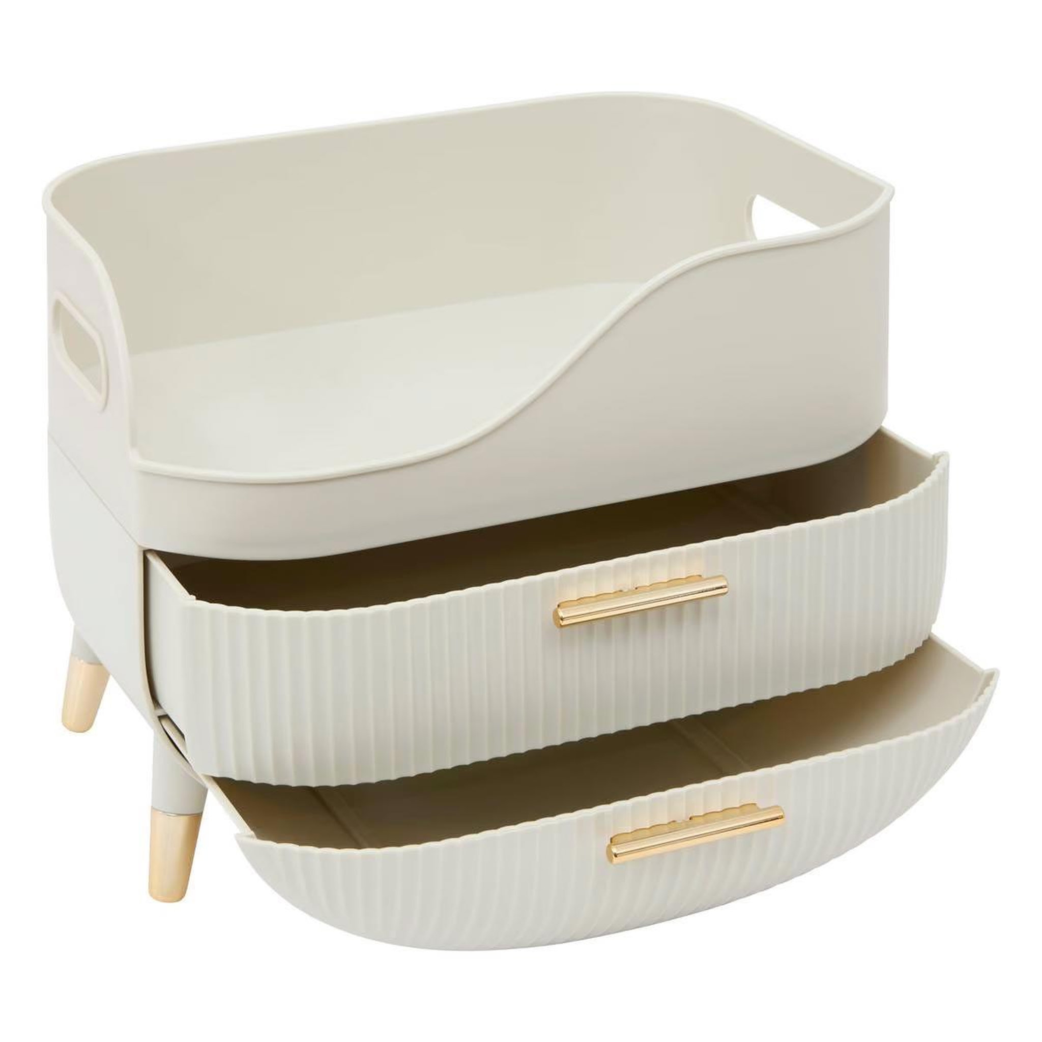 Voir la diapositive 2 : FIVE Organiseur 2 tiroirs  alba  26cm beige