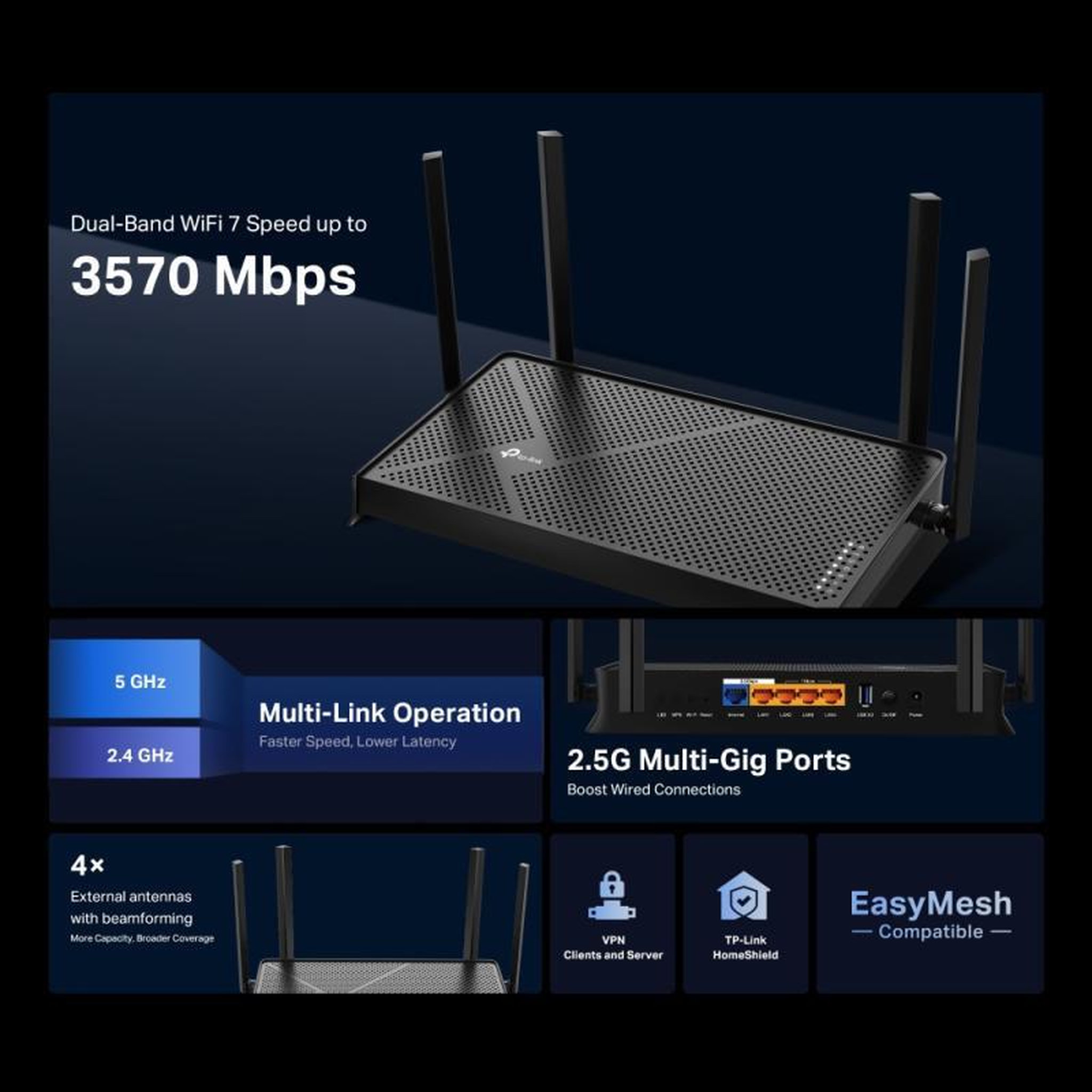 Voir la diapositive 2 : TP-LINK TP-LINK TPLINK WLAN-Router WLANRouter Archer BE230 (ARCHER BE230)