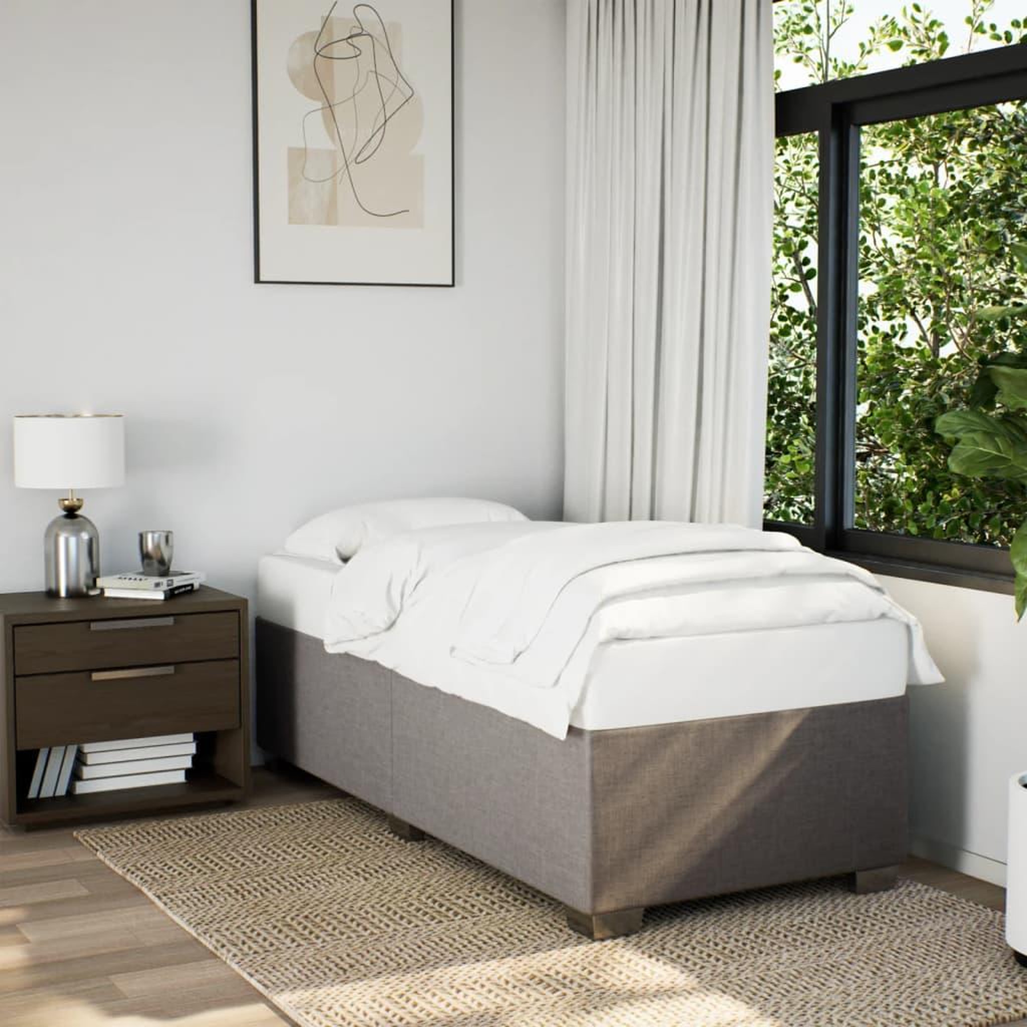 VIDAXL Cadre de lit sans matelas taupe 100x200 cm tissu