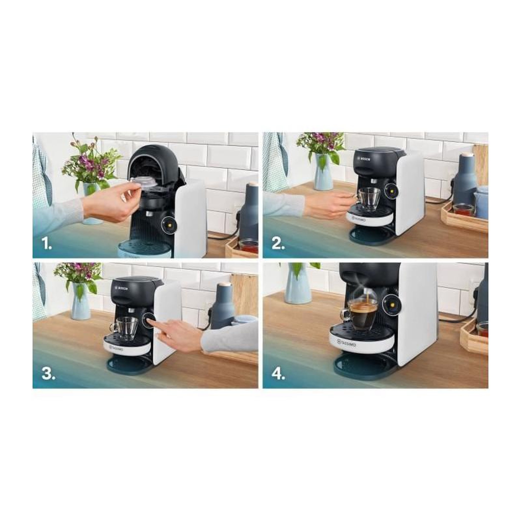 Voir la diapositive 5 : BOSCH Machine a café multi-boissons - BOSCH - TASSIMO - T16 Finesse blanc - 1400 W