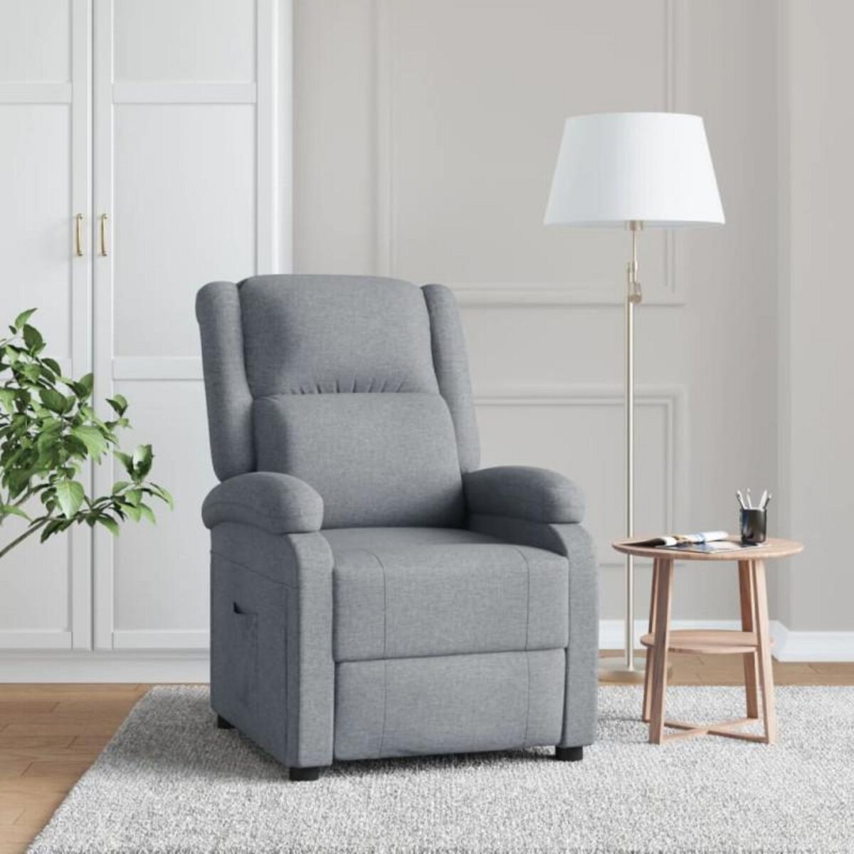 VIDAXL Fauteuil inclinable Gris clair Tissu
