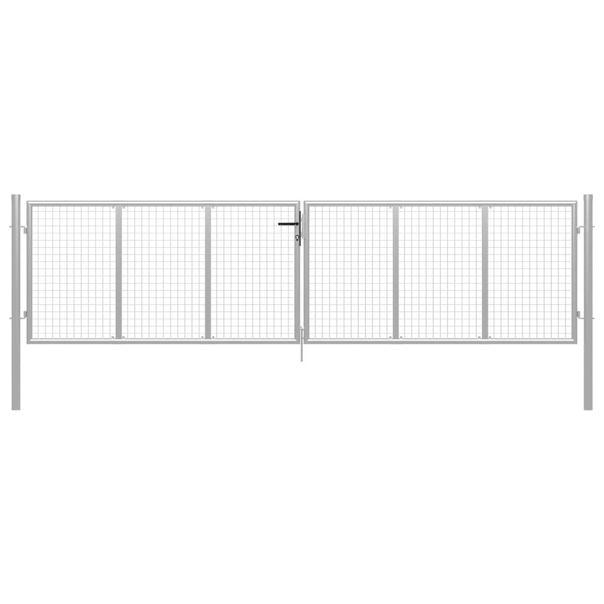 VIDAXL Porte de jardin Acier galvanise 415x150 cm Argente